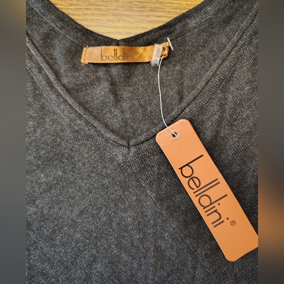 Belldini asymmetrical color block tunic sweater, cotton blend, size M, stretch. - Picture 3 of 14